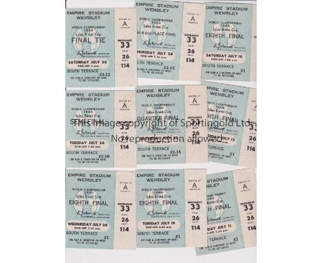 1966 WORLD CUP      Complete set of 9 Wembley seat tickets from a season ticket, all for the same seat for each match. Every 