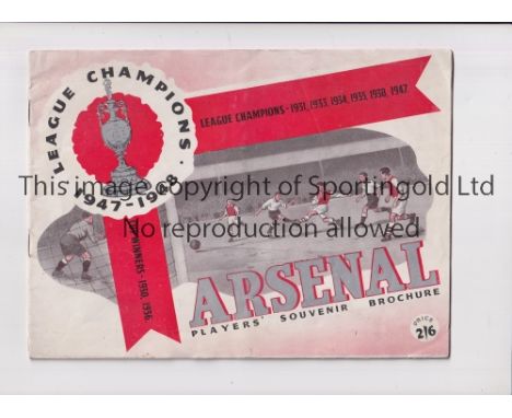 ARSENAL      Players' Souvenir Brochure for the 1947/8 League Champions.    Generally good