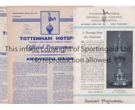 1960/1 TOTTENHAM HOTSPUR   Seventeen programmes for games at Spurs in 1960/1. Some with usual creases and wear.   Fair