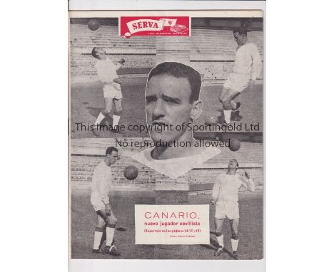 1962 ECWC       Preliminary Round Sevilla v Rangers (2nd Leg) played 26/9/1962 in Seville. Official Sevilla club magazine ''S