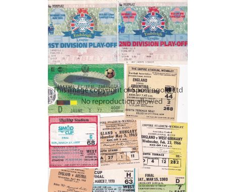 FOOTBALL TICKETS     Ten tickets: 1995 League Play-Off Finals at Wembley 1st Division and 2nd Division, 1988 Simod Cup Final 