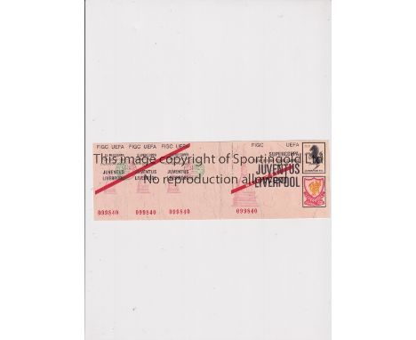 1985 EUROPEAN SUPERCUP      Unused complete ticket with 3 counterfoils for Juventus at home v Liverpool 16/1/1985.    Very go