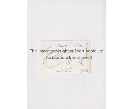NORWICH CITY 1959/60 / AUTOGRAPHS    Postcard size b/w team group issued by the Norfolk Camera Centre signed on the back by 1