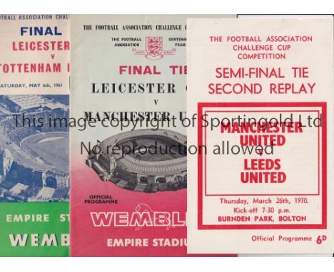 FA CUP PROGRAMMES      Eight programmes: 1952 FA Cup S-F Arsenal v Chelsea, no insert, horizontal fold, 1961 FA Cup S-F Leice