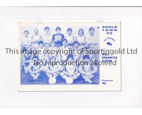 GEORGE BEST      Programme for Best playing for Poole Town v WBA 19/12/1982.     Good