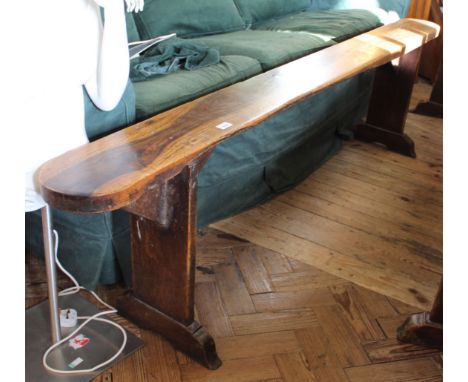 An early 19th Century ash and oak bench, length 86"