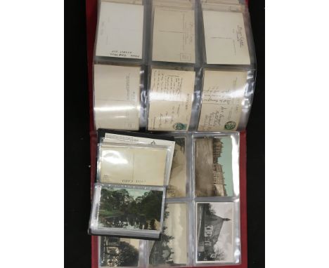 A large postcard album containing a collection of mainly early 20th century Wimborne, Dorset related postcards (120 approx) t