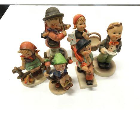 Six various Goebel china Hummel figures.