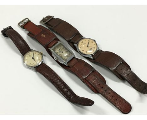 Three gentleman's wristwatches to include a Smith Astral on a military style strap, Roamer and an art deco style manual wind 