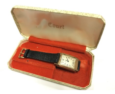 A 9ct gold Art Deco cased gentleman's Rotary Federal wristwatch.