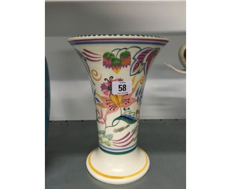 A Poole Pottery traditional vase, shape 589, decorated in the ZG design by Myrtle Bond (9 inches).