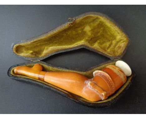 Meerschaum and amber novelty pipe of lady's leg