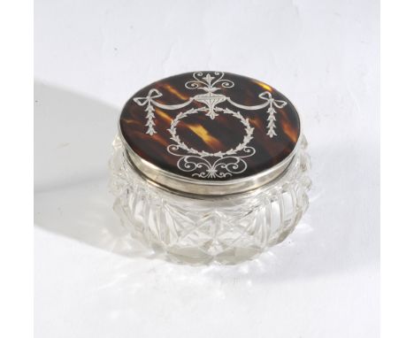 A Victorian Silver and Tortoise Shell Topped Trinket Jar