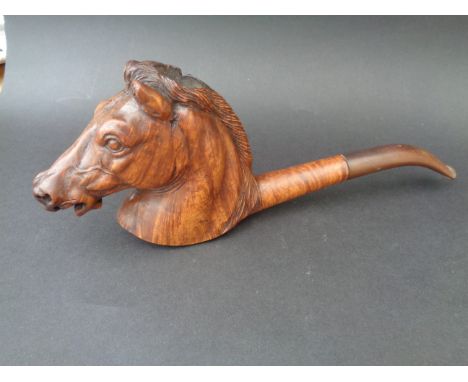 Horse head briar pipe - large
