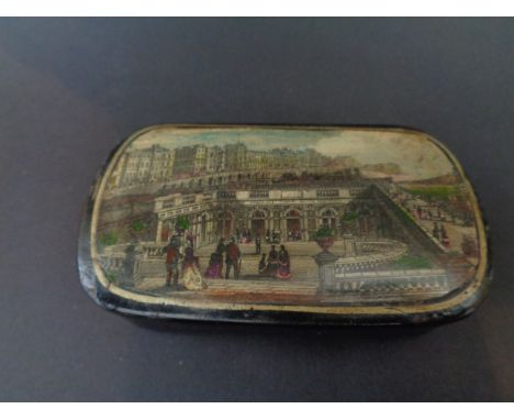 A Mid 19thC Oblong Snuff Box with Sea View