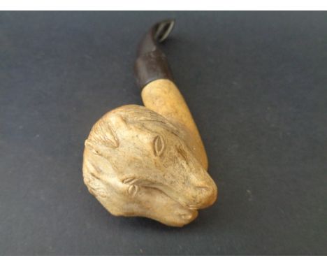 A rare early 19thC double horsehead Pipe