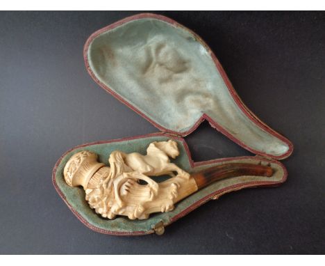 A meerschaum and amber horse pipe