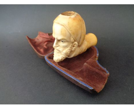 Meerschaum and amber Arab head pipe
