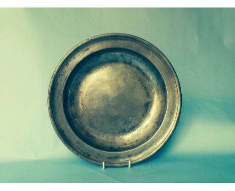Rare 11.5" single reed basin in Pewter circa 1780