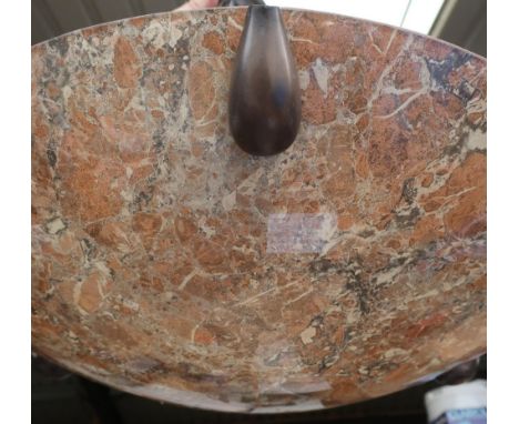 Contemporary 1930s style centre light up-lighter with marbled effect sphere 