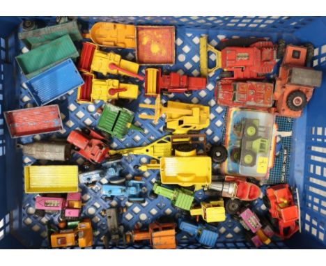 Collection of boxed Lesney and other small scale die-cast vehicles all unboxed, in two boxes 