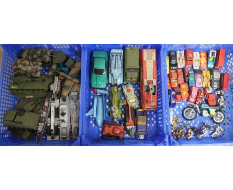 Collection of Dinky, Corgi and other die-cast vehicles including military, Thunderbird 2, SPV vehicle, etc, Matchbox and othe