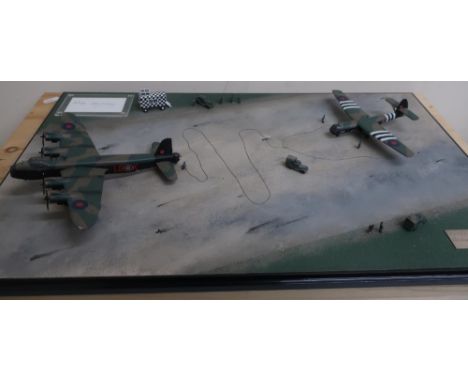 Diverse Images Aircraft Collection hand crafted English pewter model of a Sterling Airbourne Assualt Diarama, Horsa MKI and S