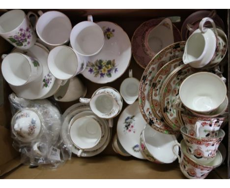 Paragon and other part tea services, various decorative ceramics, Edwardian tea service etc in two boxes 