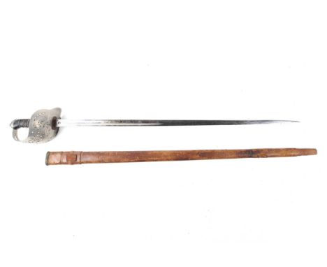 An 1897 pattern infantry officer's sword by Rob Mole and Sons. The hilt pierced with the crown and 'VR', the blade marked 'M3