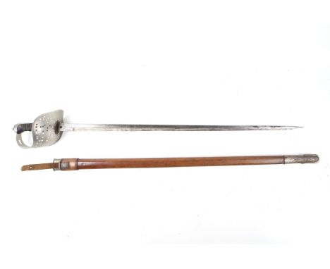 An 1895 pattern infantry officer's sword by Rob Mole and Sons, Birmingham. The hilt pierced with the crown and 'VR', the blad