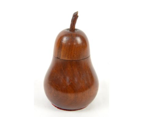 19th century style fruit wood caddy in the form of a pear, 15cm .     .     