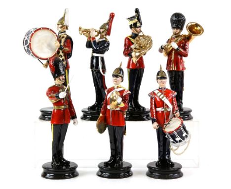 Collection of seven limited edition Michael Sutty figures of soldiers including model No 68 1st Kings Dragoon Guards, 32cm hi