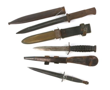 Fairbairn Sykes Commando fighting knife, third pattern, World War II American M3 fighting knife, marked to the blade US M3 Ut