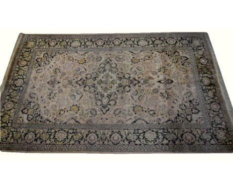 Silk Kashmir carpet central floral design, 292cm x 184cm .     .     