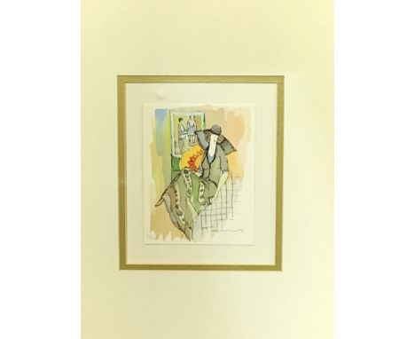 Gilt Framed and glazed limited edition Serigraph "The Model", 112/350, by Itzchak Tarkay, certificate of authenticity on reve