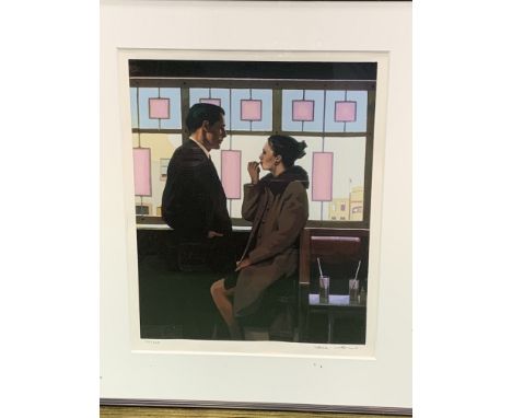 Framed and glazed Jack Vettriano, Drifters, limited edition silkscreen 174/295., with Certificate of Authenticity from Portla