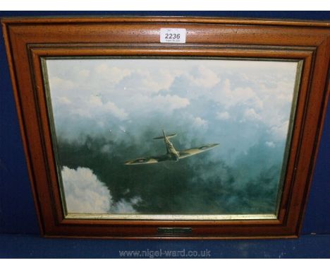 A wooden framed Coulson print 'Evening Departure', 20 1/2'' x 17''.