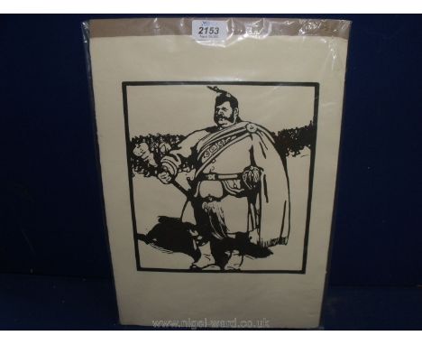 Sir William Nicholson (1872-1949) woodblock Print 26/150 from original woodblock of 1897.