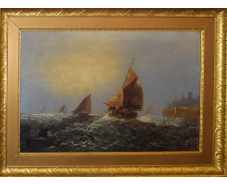 J Cox, Seascape, oil on canvas, signed lower right, 40 x 60cm