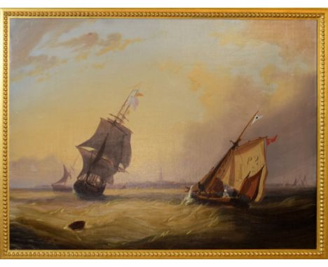 Attributed to William Adolphus Knell, Seascape, oil on canvas, 44 x 59cm
