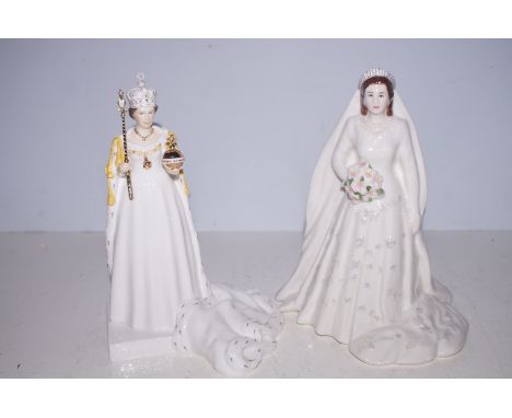 A Royal Worcester Queen Elizabeth together with a Coalport Queen Elizabeth 