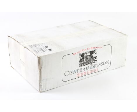 Twelve bottles of Chateau Brisson 2008 vintage red wine. In original box Condition Report:  Has previously been cellared 