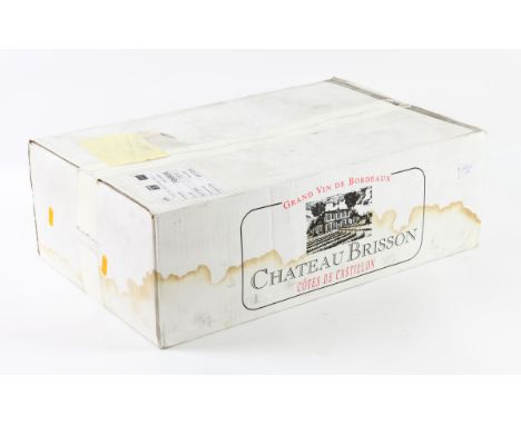 Twelve bottles of Chateau Brisson 2008 vintage red wine. In original box Condition Report:  Has previously been cellared 