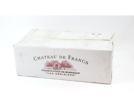 Twelve bottles of Chateau De Frances Les Cerisiers 2009 vintage red wineCondition Report:  Has previously been cellared at ED