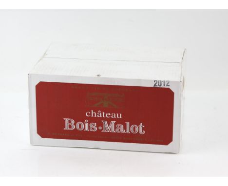 Six bottles of Bois Malot Bordeaux Superieur, 2012 vintage red wine, in original boxCondition Report:  Has previously been ce