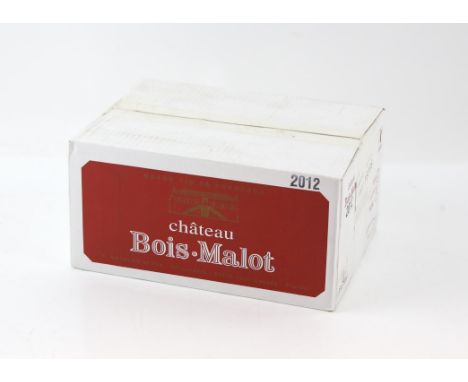 Six bottles of Bois Malot Bordeaux Superieur, 2012 vintage red wine, in original boxCondition Report:  Has previously been ce