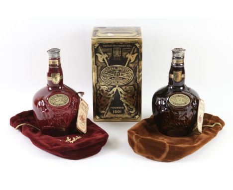 Two bottles of Chivas Brothers Royal Salute 21 Year Old Blended Scotch Whisky, ceramic Wade flagons  70cl, 40%