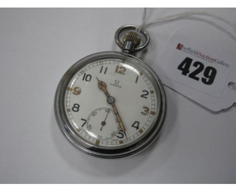 Omega; A Military Issue Openface Pocketwatch, the signed dial with Arabic numerals and seconds subsidiary dial, the movement 