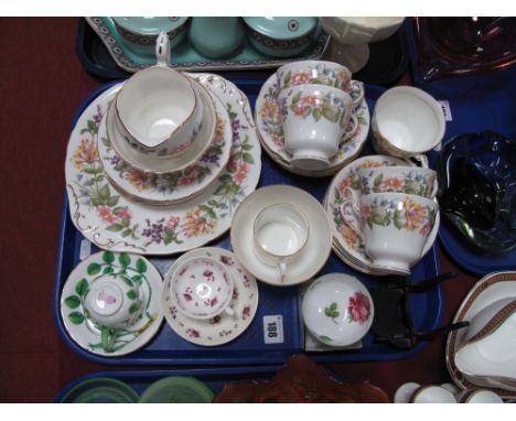 Paragon Ware Part Tea Service, 'Country Lane' pattern , Royal Worcester cup and saucer, "Blind Pearl" pattern, Carlton Ware d