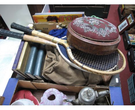 A Military Canvas Holdall, a circa 1940's Union Jack flag, canteen of electroplated cutlery, literature to include 'Yorkshire